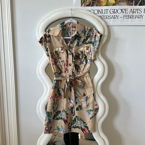 Mini floral safari print cargo dress